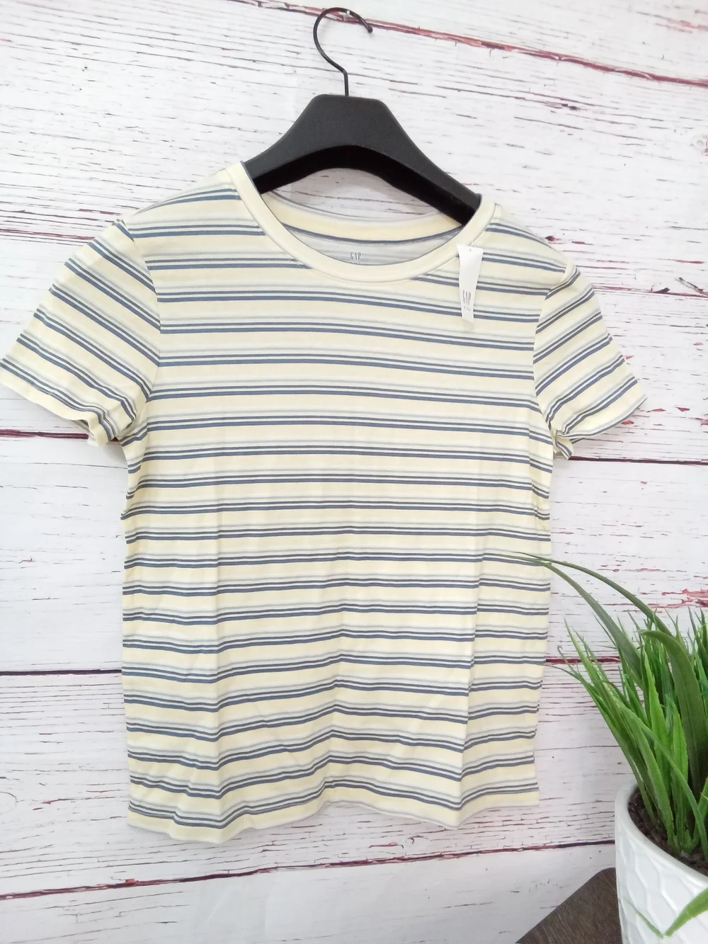 NWT Gap Kids VintageSoft Stripe T-Shirt Yellow Blue XXL 14-16